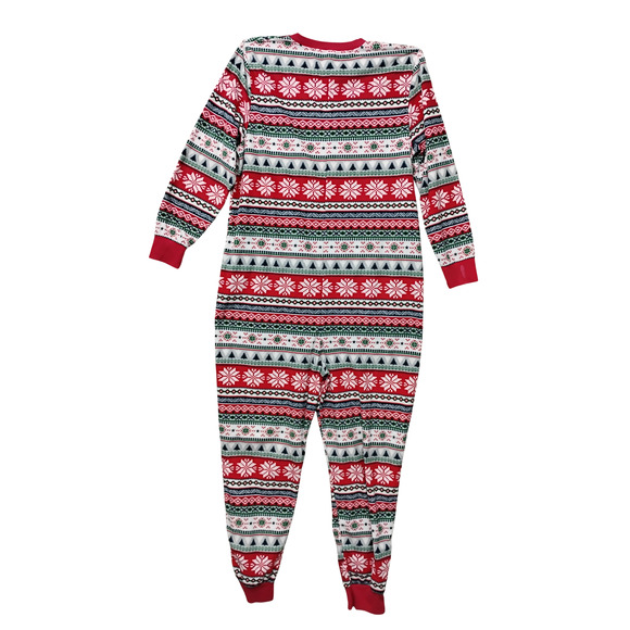 Christmas Onesie Zipper Up Pajama Size Small Red and Green - Picture 4 of 5